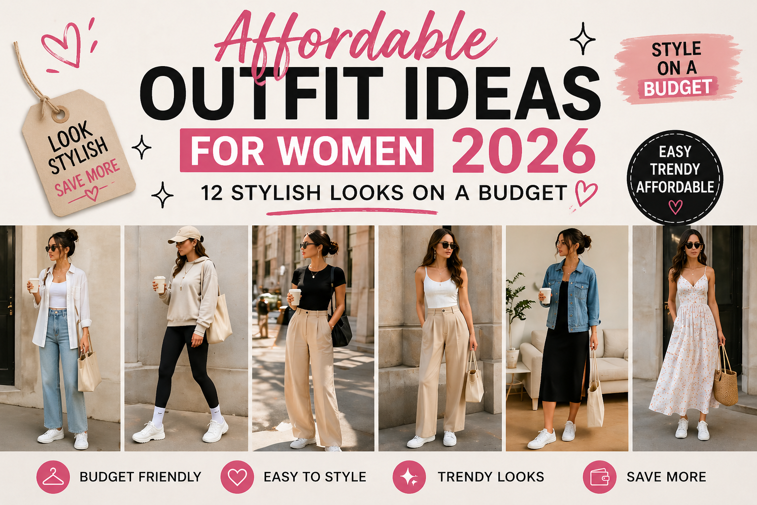 affordable outfit ideas for women 2026 stylish budget friendly outfits simple aesthetic fashion looks