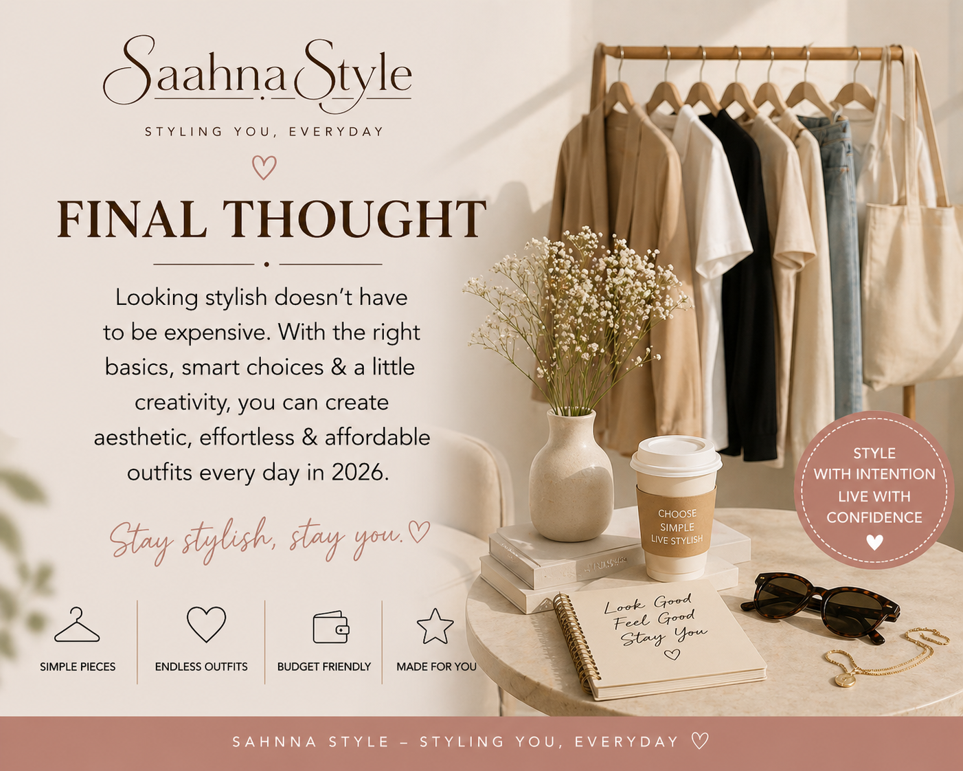 affordable outfit ideas for women 2026 final thoughts aesthetic wardrobe neutral outfits simple stylish everyday fashion