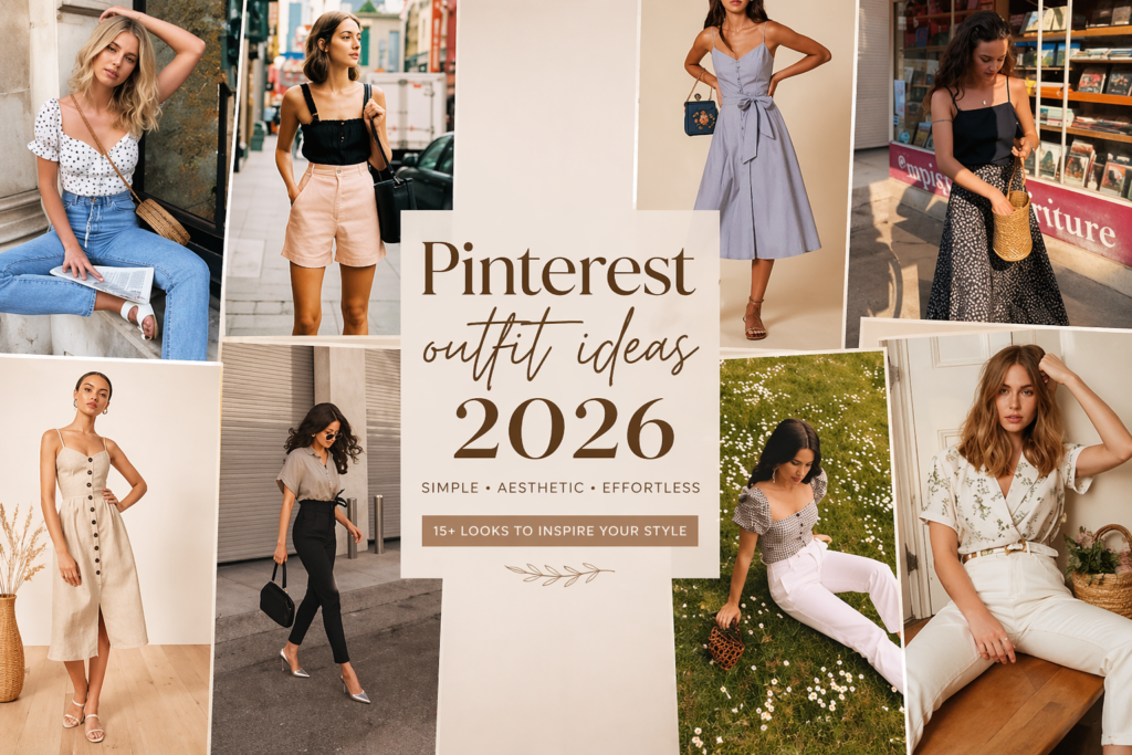 Pinterest outfit ideas 2026 simple aesthetic outfits collage for women fashion inspiration
