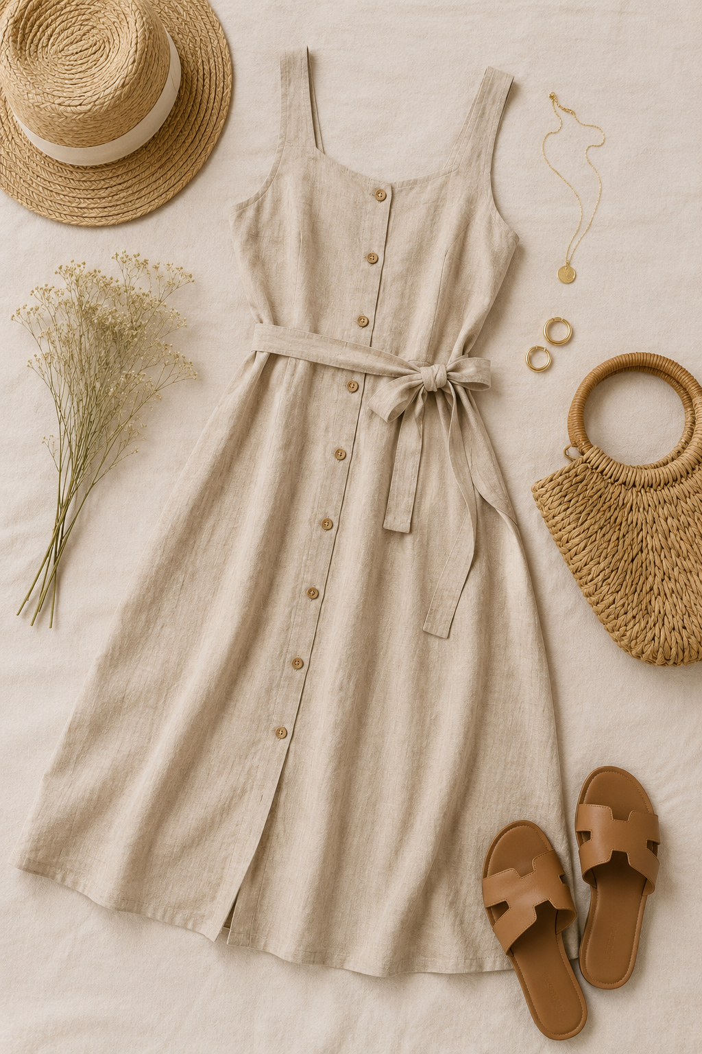 summer capsule wardrobe linen dress for women