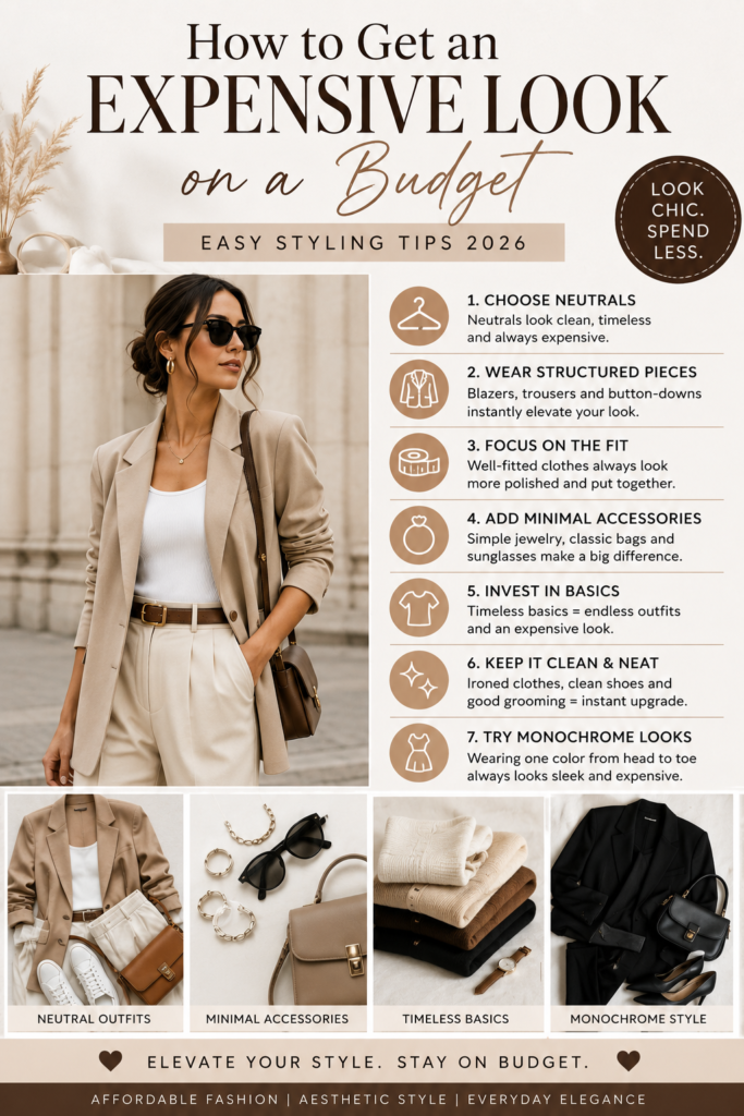 neutral blazer outfit for expensive look budget fashion